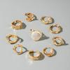 Anillo de Perla Hug de Gota de Agua Brillante de Gama Alta Transfronterizo Europeo y Americano para Mujer, Juego de Anillos Abiertos Articulados Barrocos
