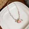 Collar con Colgante de Rosa Seca Super de Hada, con Cuentas y Diseño en Capas, Nicho, Dulce, Suave, Moderno y Único, Cadena para Clavícula