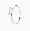 Anillo Doce Constelaciones Estilo Frío Moderno Estilo Japonés y Coreano Lujo Ligero Abierto Ajustable Anillo de Dedo de Diamante para Mujer Sencillo