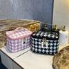 Novo Estilo Pied de Poule Moda Portátil Bolsa de Cosméticos Bolsa de Armazenamento de Cosméticos Famosa na Internet ins Bolsa de Viagem Avançada