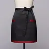 Delantal corto de medio cuerpo para camarero de hotel al por mayor, multicolor, para personal de cocina, antiadherente, de cintura