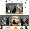 Alfombrilla de cocina de calabaza de Halloween para Amazon Transfronterizo, juego de dos piezas, alfombra larga para entrada del hogar, alfombra festiva