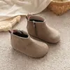 Sapatos Infantis 2025 Estilo Outono Camurça Estilo Coreano Moda Feminina Mary Jane Botas de Couro Botas de Cano Alto Botas Estilosas de Princesa