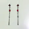 Pendientes de Gota de Agua Roja Silenciosos para Mujer, Estilo Dulce Fresco Gótico, Diseño de Nicho, Pendientes Únicos y de Alta Gama