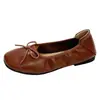 Zapatos planos tipo Mary Jane con lazo, slip-on, versátiles para moda de verano, estilo dulce, punta redonda, corte bajo para mujer