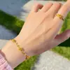 Loja de Ouro Mesmo Estilo Colar de Rosa conjunto Retrô Sentido de Alto Padrão Flor Dourada Pulseira de Luxo Leve Anel Pulseira Atacado