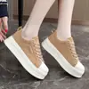 28327 Zapatos Casuales Deportivos para Estudiantes que Aumentan la Altura para Mujer de Caña Baja con Cordones Zapatos de Moda de Suela Gruesa Poco Profundos Zapatos Casuales de Moda