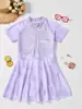 Traje de Baño Infantil para Niñas de una Pieza Estilo Falda 2026 Nuevo Verano Lindo Traje de Baño de Color Degradado para Niños Mayores y Estudiantes