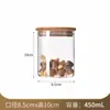 Frasco Sellado de Comercio Exterior con Tapa de Bambú, Recipiente para Té, Frasco Redondo Transparente de Almacenamiento, Frasco para Almacenamiento de Granos, Frasco de Vidrio de Alto Borosilicato