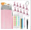 Set de pinceles para decoración de uñas en stock transfronterizo, directo de fábrica, pinceles para decoración de uñas, herramientas de silicona con cabeza redonda para decoración de uñas para manicuras de gel