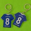 Producción y suministro de llavero de acrílico con colgante de camiseta de fútbol, placa de matrícula colgante, soporte de tarjeta de camiseta de estrella personalizado