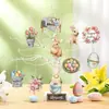 36 Piezas de Decoraciones de Pascua de Madera Vintage, Coronas de Conejo y Huevo, Decoraciones para Fiestas en Casa