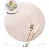 Estilo Escandinavo Pvc Recortado Estampagem a Quente Jogo Americano Mesa de Jantar Tapete de Mesa Impermeável Tapete de Mesa Redondo Jogo Americano Ocidental Tapete Decorativo para Casa Transfronteiriço