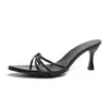 Novedad Verano 2026 Modelo Extranjero Versátiles Chanclas de Tacón Alto para Mujer, Punta Abierta, Adecuadas para Usar con Vestidos, Sandalias, Amazon