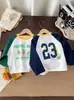 Camiseta Básica de Algodão para Meninos Outono Nova Camiseta de Manga Comprida Primavera e Outono Roupa Camiseta Infantil Jaqueta de Bebê Roupa de Outono