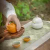 Mini Tarro de Almacenamiento de Té Pequeño Portátil Sellado a Prueba de Humedad Adorno Cerámico Recipiente para Té Almacenamiento de Té Regalo