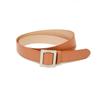 Cinto Feminino de Couro Sintético Moda Simples Fivela Quadrada de Liga Cinturão Feminino Estilo Coreano Jeans de Estudante Base Decorativa