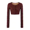 Traje feminino estilo francês coleção outono 2026: top de cardigã com textura de renda, puro e sedutor + vestido tubinho justo bodycon