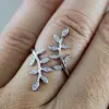 Cao Shi Fuente del Fabricante Anillo Ajustable con Forma de Hoja Anillo de Hoja para Mujer Diseño de Nicho Marqués Estilo Súper Popular