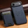 Adequado para Capa de Celular Iphone18Pro, Porta-Cartão Magnético Dois em Um, Suporte de Carregamento Sem Fio Magsafe Capa de Couro