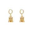 Pendientes de la Serie Colgante de Concha Blanca Retro de Lujo Ligero Estilo Francés Acero Inoxidable Oro de 14K Estilo Ins Europeo y Americano Simple de Gama Alta