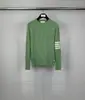 Direto da Fábrica Tb Tom Outono e Inverno Novo Clássico Quatro Listras Gola Redonda Lã Australiana Manga Longa Camisa para Homens e Mulheres Mesmo Estilo Lã
