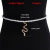 Joia Europeia e Americana Transfronteiriça Moda Pérola de Imitação Pingente de Cobra de Camada Única Corrente de Cintura Feminina Personalizada Punk Versátil Corrente de Cintura Corporal
