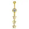 Piercing de Ombligo Colgante de Estrella con Incrustación de Circonita Acero Inoxidable Joyería para Piercing Fabricante Transfronterizo Europeo y Americano Venta al por Mayor Personalización
