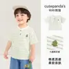 Camiseta de Algodão Puro Kaka Panda para Meninos Roupa de Verão de Manga Curta para Meninas Top Casual de Meia Manga para Bebês