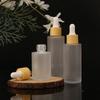 Frasco de Óleo Essencial Fosco, Frasco Conta-gotas de Vidro, Frasco Transparente para Essência, Frasco Portátil de Viagem para Reembalagem de Cosméticos Atacado