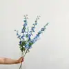 2025 Novo Delfínio 3 Cabeças Artificial Delfínio Flor Fada Seda Material Primavera Pequeno Fresco Violeta
