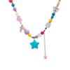 Colar de Contas Estrela Negra Dopamina Feminino Estilo Doce e Descolado Luxo Leve Nicho Senso de Design Avançado Corrente para Clavícula