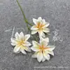 3 Cabezas de Lirios Artificiales al por Mayor para Celebraciones de Bodas, Decoraciones Florales, Muros de Flores, Arreglos Florales y Lirios de Seda para Paisajismo