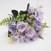 Rosas Coloridas de Outono Artificiais Transfronteiriças, Flores Falsas, Buquês de Flores Simuladas, Decoração de Casa e Casamento, Arranjos de Paisagismo, Itens Decorativos
