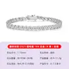 Pulsera floral de moissanita de plata S925 con cierre de resorte y diseño de candado, adecuada para el uso diario de mujeres, elegante y con estilo