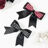 Horquilla con lazo y letras vintage negras para mujer, estilo oscuro, dulce y moderno, estilo de alta gama, con clip lateral y clip superior, accesorios para el cabello