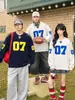 Sudadera con capucha para pareja de punto gofrado transpirable estilo americano, diseño suelto, capa base de manga larga con bordado pesado, para primavera y otoño