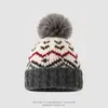 Gorro de lana para niños de comercio exterior, gorro de punto jacquard estilo americano transfronterizo, gorro pullover protector de orejas estilo coreano para niños mayores, cálido para niños