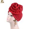Sombrero Turbante de Flor Grande de Seda Brillante Nuevo Sombrero Indio Suministro Más Vendido de Amazon Tjm-322 Estilo Étnico Holgado