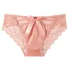 Nova calcinha de cetim oleoso com laço doce menina pura quer calcinha sexy de cintura média feminina