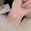 Pulseira de Aço Inoxidável com Zircônia e Gotejamento de Óleo Azul, Múltiplos Estilos, Joia da Moda e Versátil com Design de Estrela e Lua