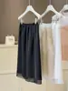 Elegante Falda Calada de Encaje de Malla para Mujer, Nuevo Estilo Verano 2026, Fluida, Adelgazante, Versátil, Falda de Satén con Abertura