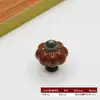 Alça de Cerâmica de Abóbora Colorida Estilo Retrô Americano para Porta de Armário Guarda-Roupa Gaveta Alça de Móveis Latão Antigo Alça de Furo Único