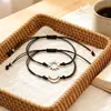 Moda Venta Caliente Nuevo Conjunto de Pulseras Colgante Sol Luna Pulsera de Cuerda Tejida a Mano Joyería de Mano para Hombres Mujeres Mejores Amigos Pulsera para Amigos