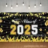 Tela de Fondo Nueva para Amazon Transfronterizo 2026 Tema Negro y Dorado Banner de Decoración para Atmósfera de Celebración de Graduación