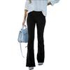 Amazon transfronterizo otoño e invierno mujeres color liso cintura alta ajustados micro acampanados pantalones pana cintura elástica casual fabricantes