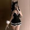 Sedução de Cereja Lingerie Sexy Renda Pura Cosplay Brincalhão Uniforme de Empregada Sedução Roupa de Empregada