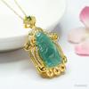 Pingente de Jade Guan Yu Natural Grau A Colar Deus da Riqueza Água Azul Fábrica de Jade Atacado Dropshipping S4050402
