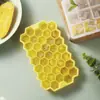 Molde para Cubitos de Hielo de Silicona tipo Panal de Abeja de 37 Celdas con Tapa, Creador Creativo de Cubitos de Hielo DIY para Uso en Casa, Fácil de Desmoldar