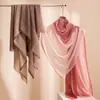 Novo Xale de Ar Condicionado Gradiente Cor Sólida Venda Quente de Verão Cachecol 100% Lã Toque Sofisticado Unissex Fino